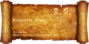 Koszoru Irma névjegykártya